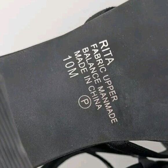 Vintage Mudd Size 10 Rita Platform Heels Black Strappy Satin Y2k 90s New In Box - Picture 8 of 11